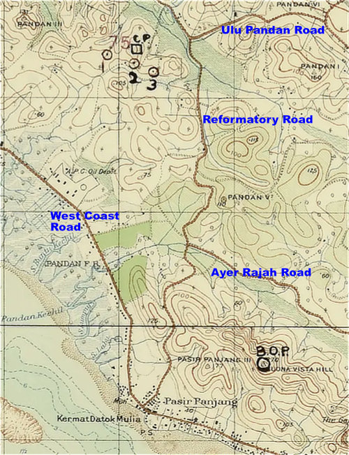 Map showing the B.O.P.
