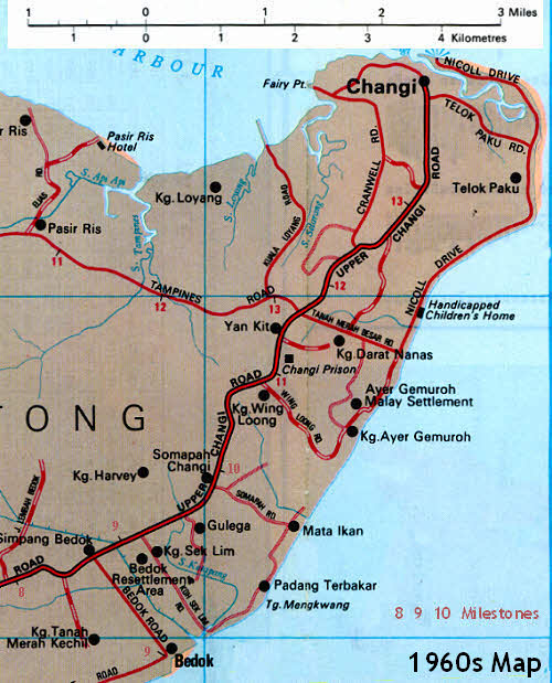 Map of the Changi area